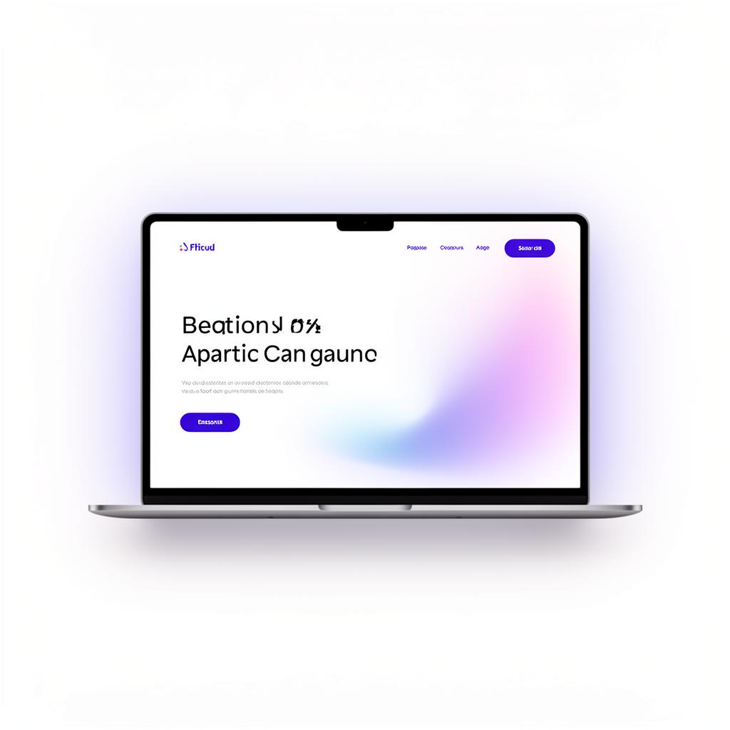 A finished modern website preview displayed on a laptop